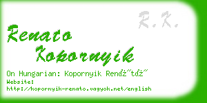 renato kopornyik business card